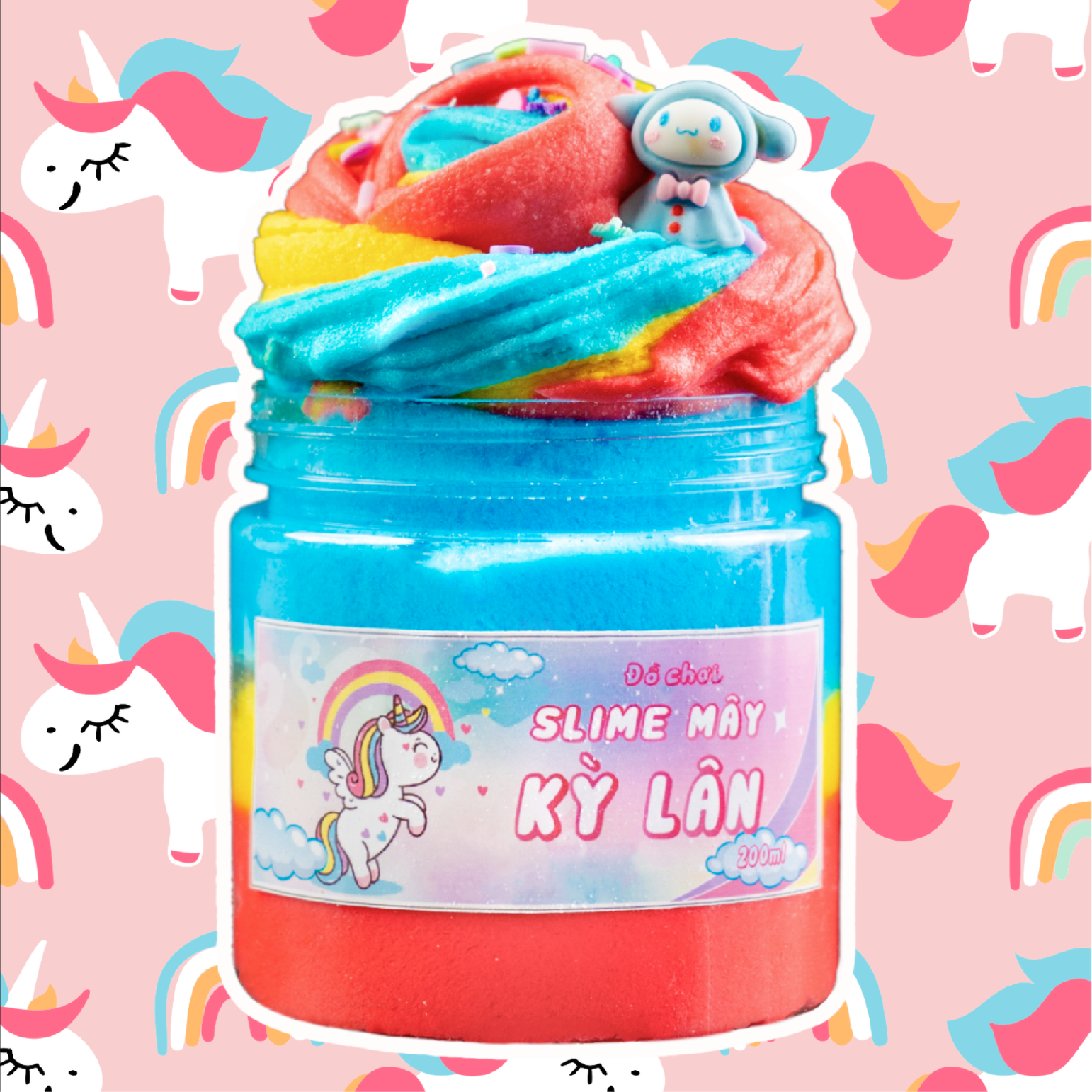 UNICORN SLIME MÂY - CLOUD SLIME KÌ LÂN. Đã Được Chứng Nhận Hợp Quy An Toàn Cho Trẻ Em