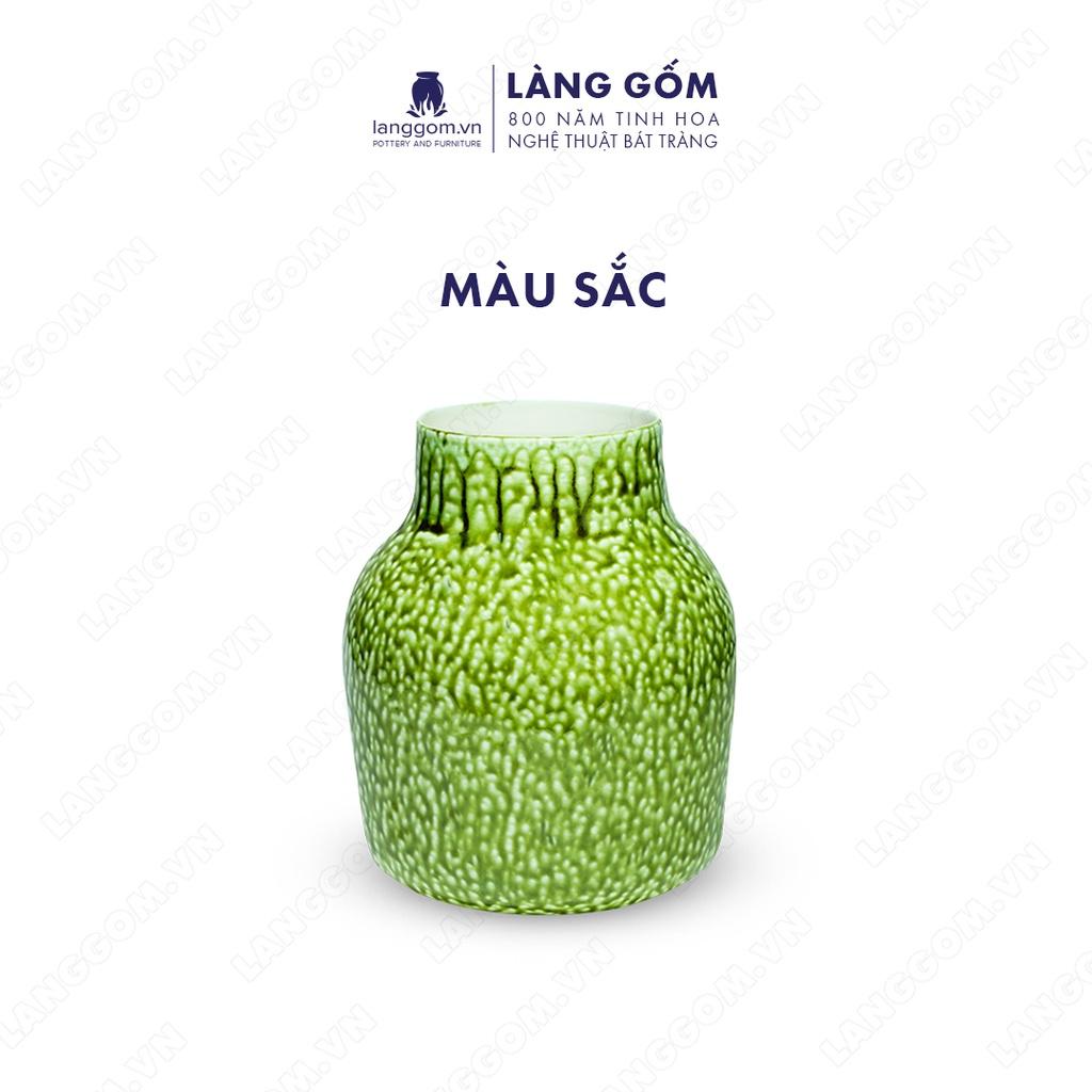 Bình hoa, lọ hoa Gốm sứ Bát Tràng cao cấp Men chảy dáng ống cổ cao dùng làm quà tặng, trang trí - Làng Gốm Bát Tràng