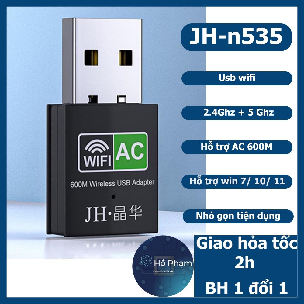 USB Thu Phát Wifi 600/ 1200mbps tốc độ cao 2 râu ăng ten kép cho Laptop PC 2.4 / 5g - JH N535/ N540