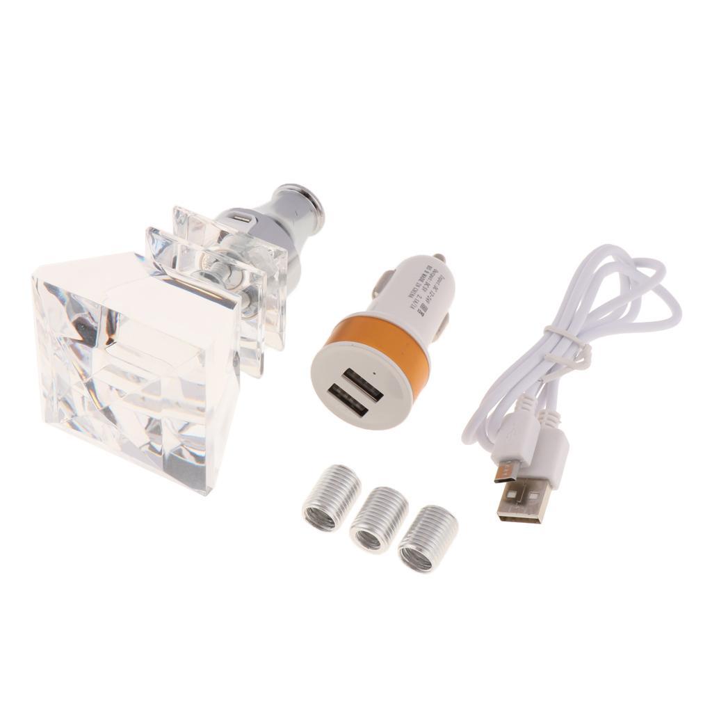 Crystal Shift Knob Manual Automatic Gear Stick Shifter Knob With Light