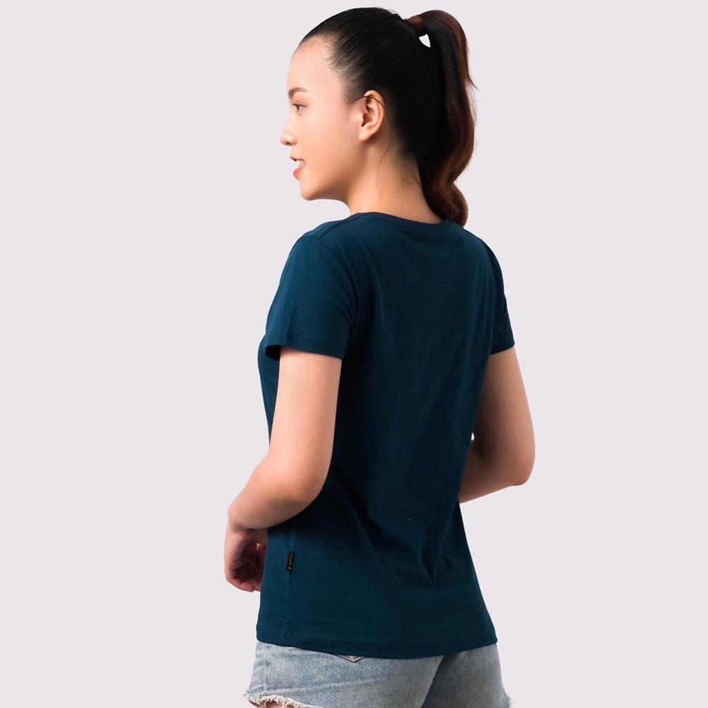 Áo Phông Nữ Cổ Tròn Màu LAM JP Chất Liệu 100% Cotton Cao Cấp, Kháng Khuẩn Ag+, Khử Mùi Cả Ngày - Gold Rhino
