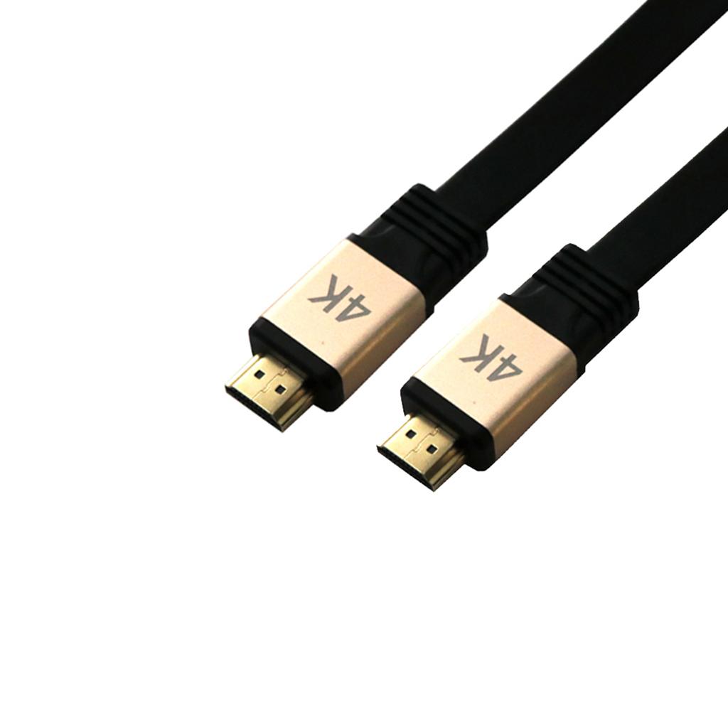 HDMI Cable , HDMI 2.0 Ready - 30AWG Flat Cord - High Speed 18Gbps - Gold Plated Connectors - Ethernet, Audio Return - Video 4K 2160p, HD 1080p, 3D for Xbox PlayStation PS3 PS4 PC Apple TV 1m/1.8m/3m/5m