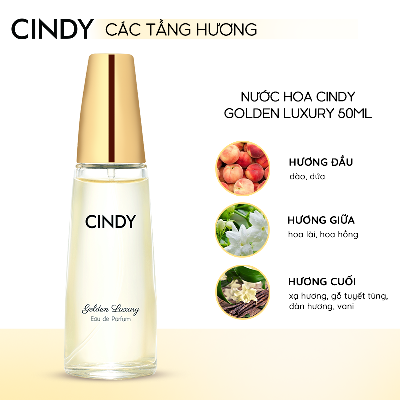 Nước hoa cho nữ Cindy Golden Luxury mùi hương sang trọng quyến rũ 50ml