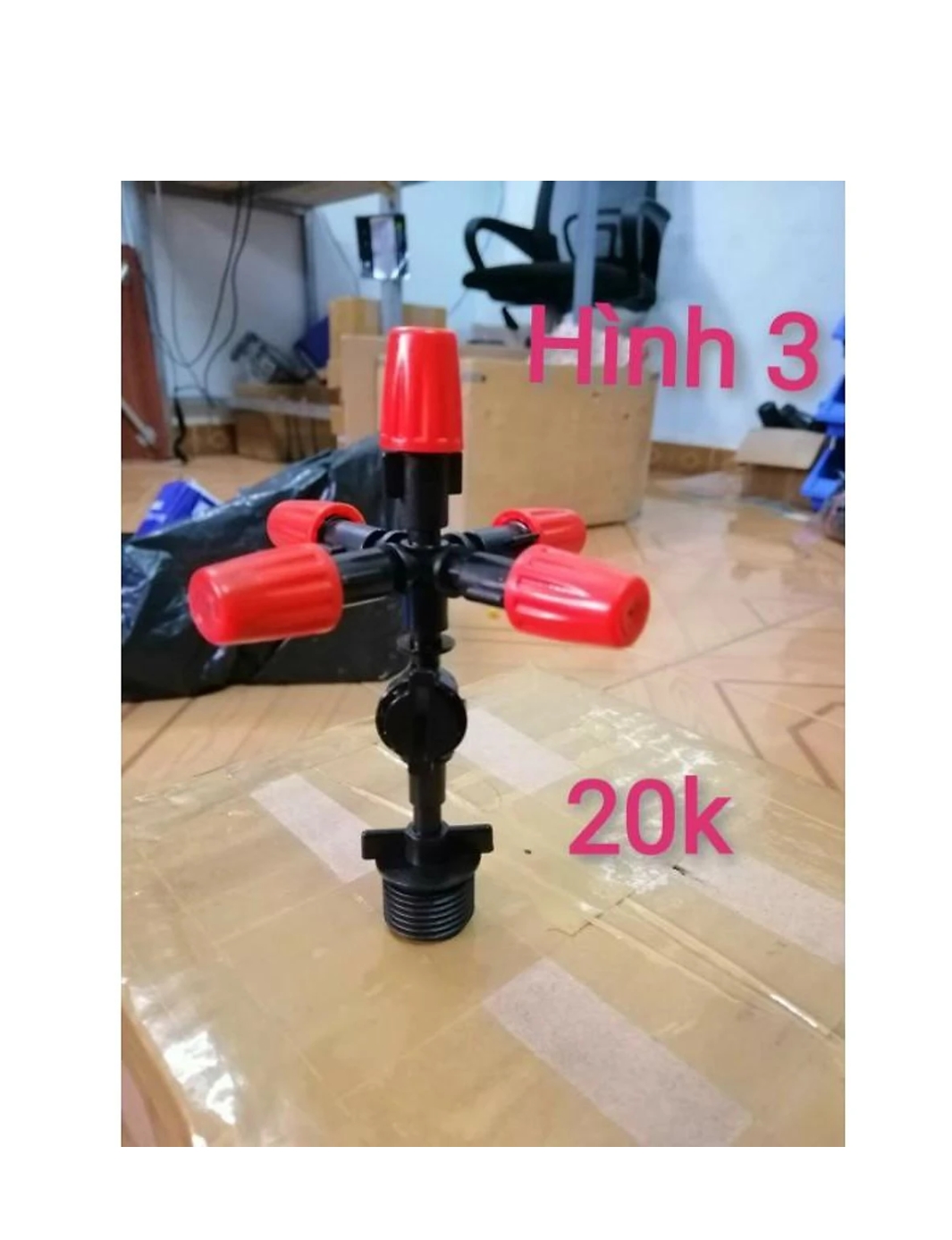 Béc cam 5 cánh ren 21 tưới cây, tưới lan làm mát