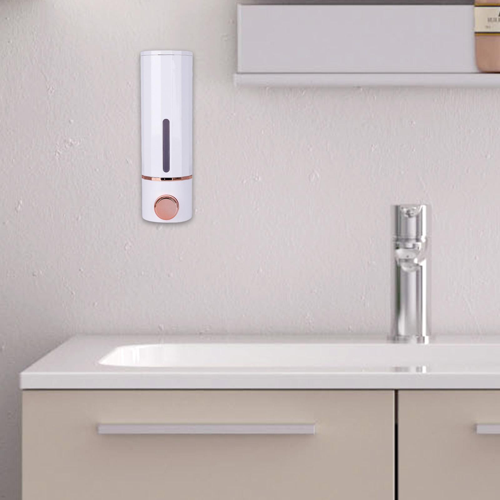 Soap Dispenser Shampoo Dispenser Refillable Stylish 300ml Wall Mount Manual Liquid Pump Dispenser for Hotel Bathroom Washroom