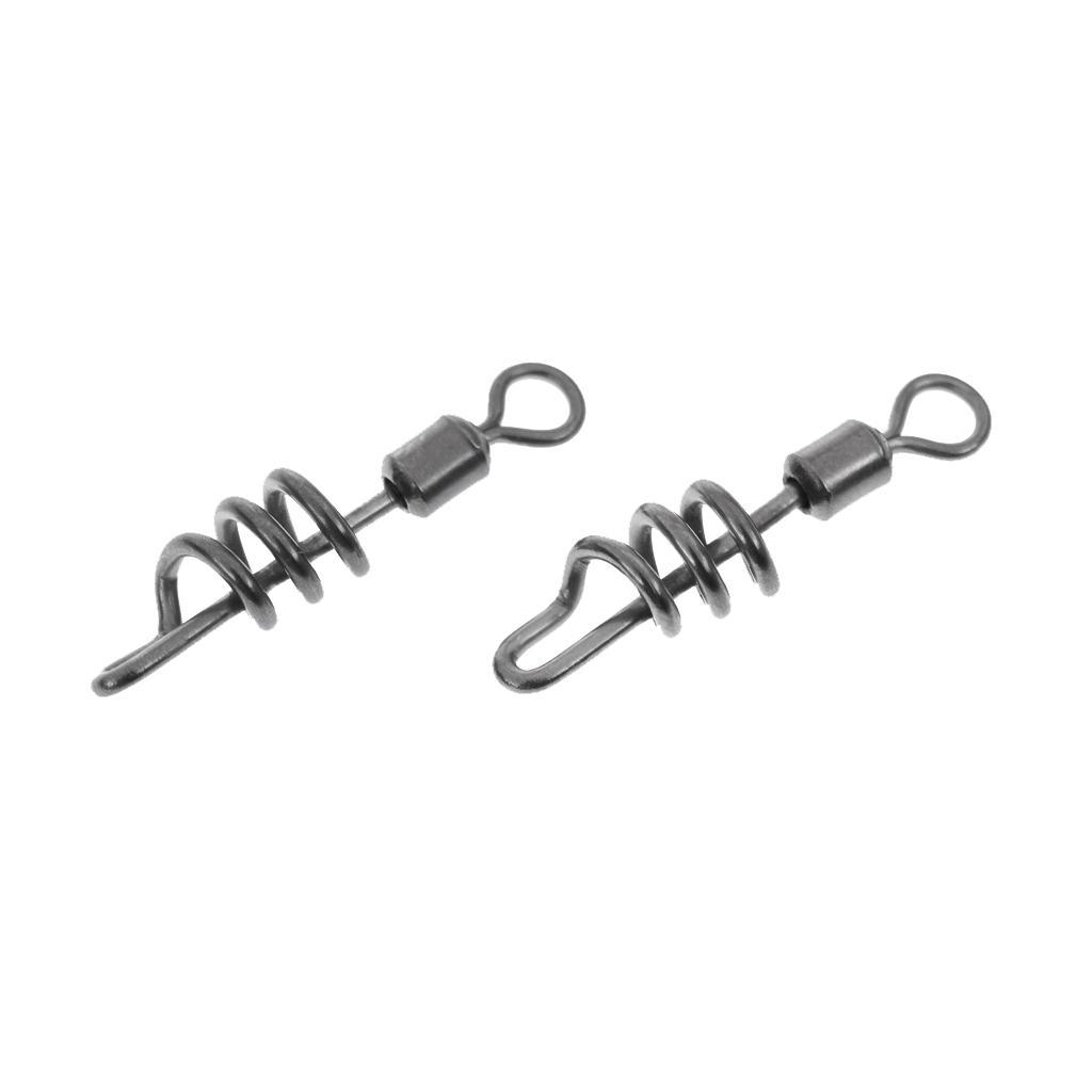 Fishing Swivels Ball Bearing Swivel with Coastlock Snap Strong Welded Ring Fishing Swivels Assortment for Saltwater Silver Coated