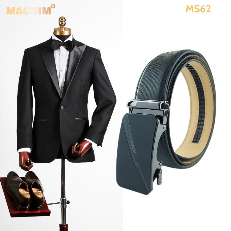 Thắt lưng nam -Dây nịt nam da thật cao cấp nhãn hiệu Macsim MS62