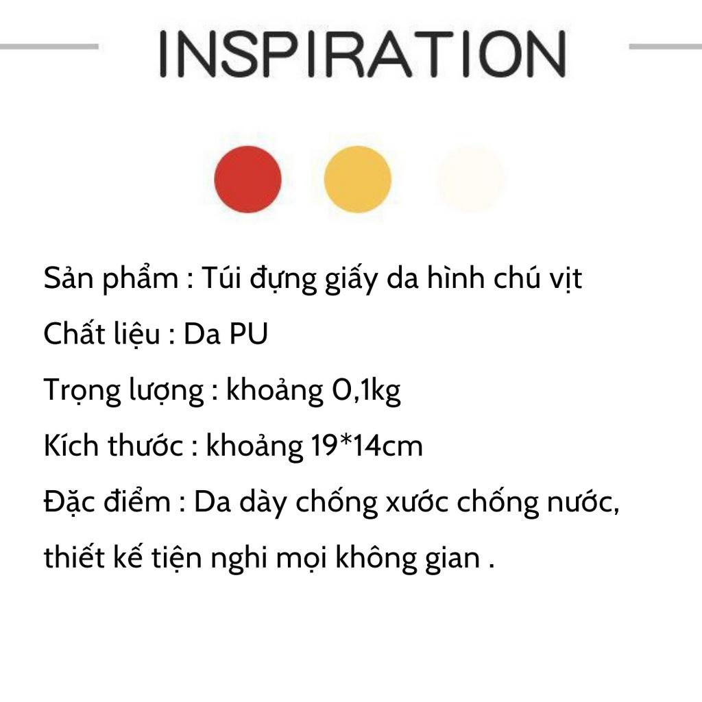 Túi Đựng Giấy Ăn Chú Vịt Dễ Thương Bằng Da PU