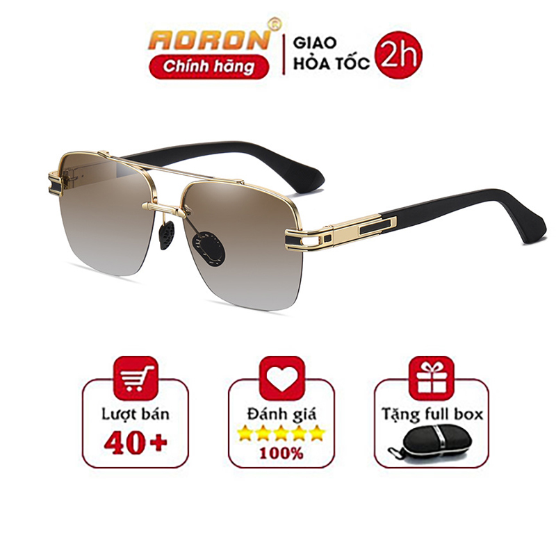 Kính Mát Nam Aoron, Kính Râm Nam Thời Trang, Mắt Kính Phân Cực Cao Cấp Chống Tia Uv, Chống Chói Đi Xe Cực Tốt - Ak061 - Aoron - Gọng Vàng Mắt Nâu