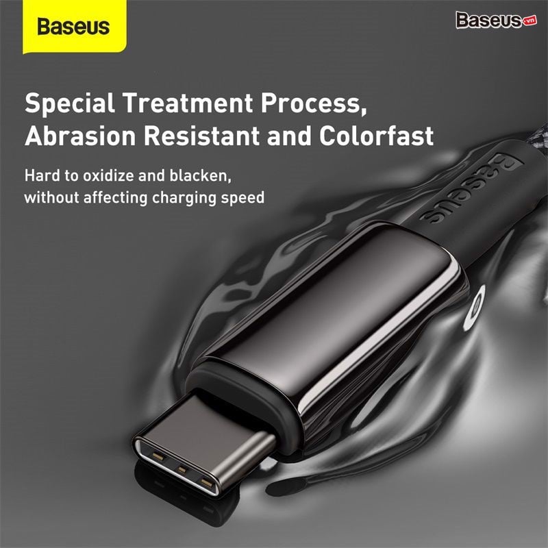 Cáp sạc nhanh Baseus Tungsten Gold Fast Charging Data Cable Type C to Type C 100W CATWJ  - Hàng chính hãng