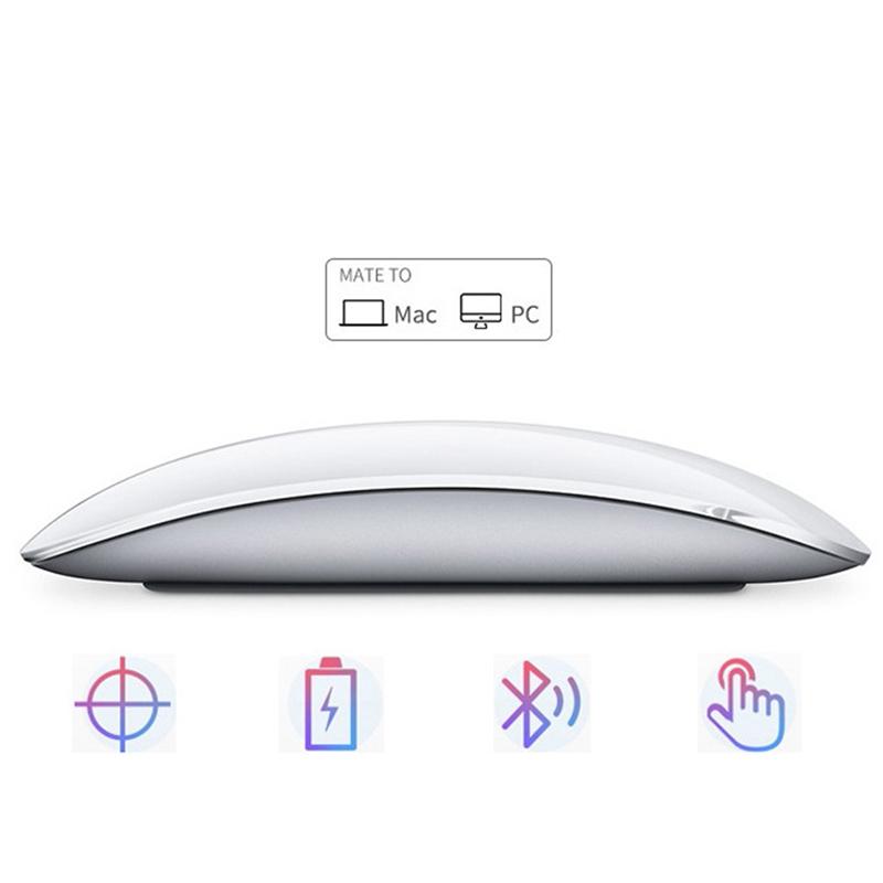 Chuột Không Dây Bluetooth 5.0 Magic Sạc Cực Im Lặng Vòng Cung Báo Chí Chuột Ergonomic Di Động Chuột