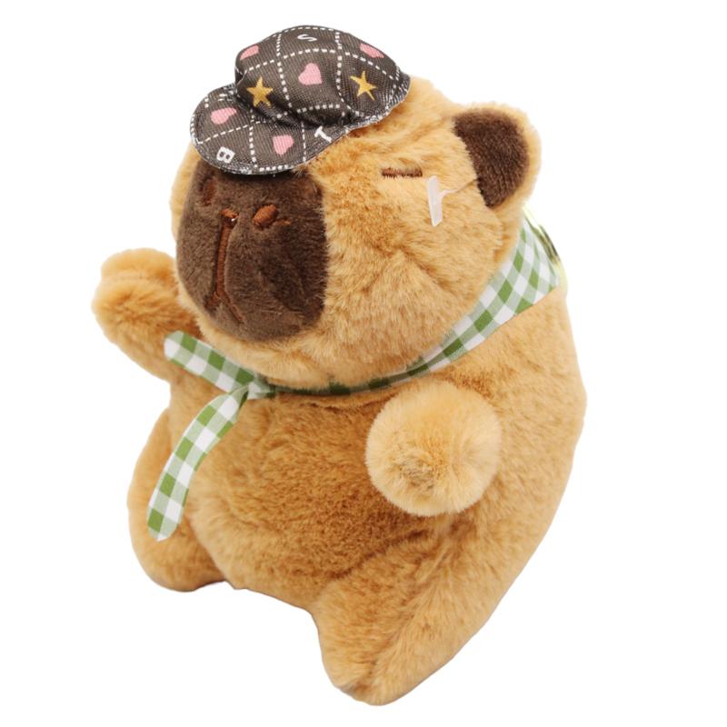 Móc Khóa Thú Bông Capybara Đội Nón 10 cm - ZooZoo 1085 (Màu Khăn Choàng Giao Ngẫu Nhiên)
