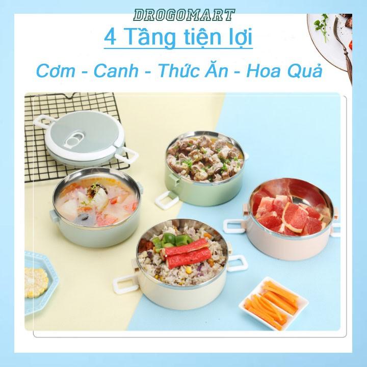 Hộp Đựng Cơm Văn Phòng Giữ Nhiệt, Cặp Lồng Đựng Cơm Bằng Lúa Mạchn Lõi Inox Cao Cấp