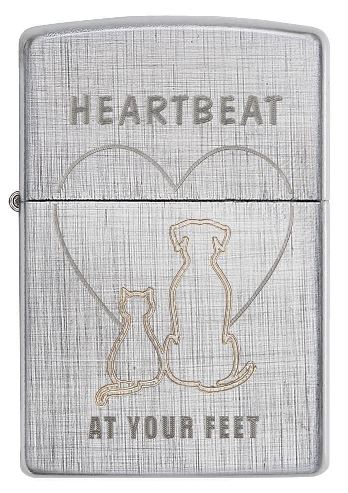 Bật Lửa Zippo Cat And Dog Linen Weave 29258