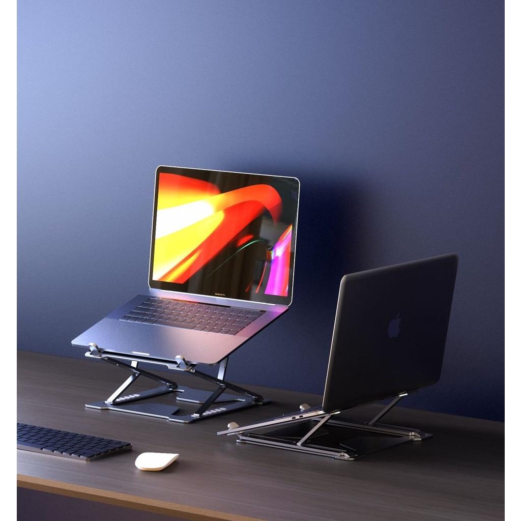 Giá đỡ laptop tablet bằng nhôm kiêm đế tản nhiệt nâng Macbook Laptop điều chỉnh góc nghiêng độ cao.