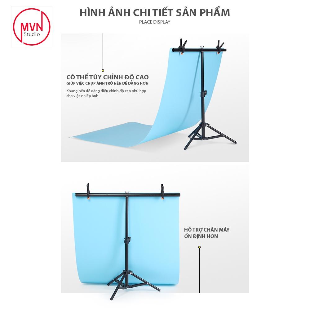 Combo khung giá treo phông nền hình chữ T nhỏ dùng trong studio, chụp mỹ phẩm, trang sức kích thước 75x70cm