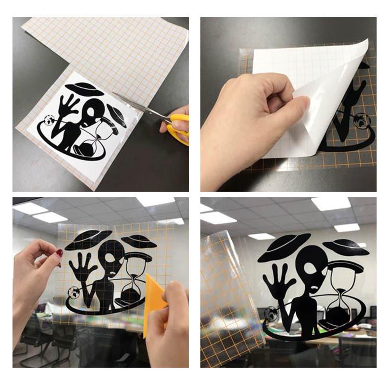 Vinyl Transfer Paper Tape Roll 12" x 79 inch with Alignment Grid Decals Windows
