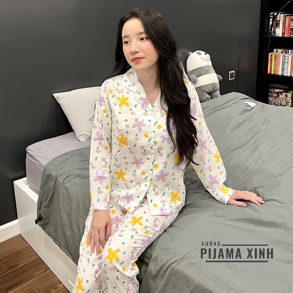 BỘ NGỦ NỮ - SET PIJAMA MẶC NHÀ HỌA TIẾT HOA DỄ THƯƠNG