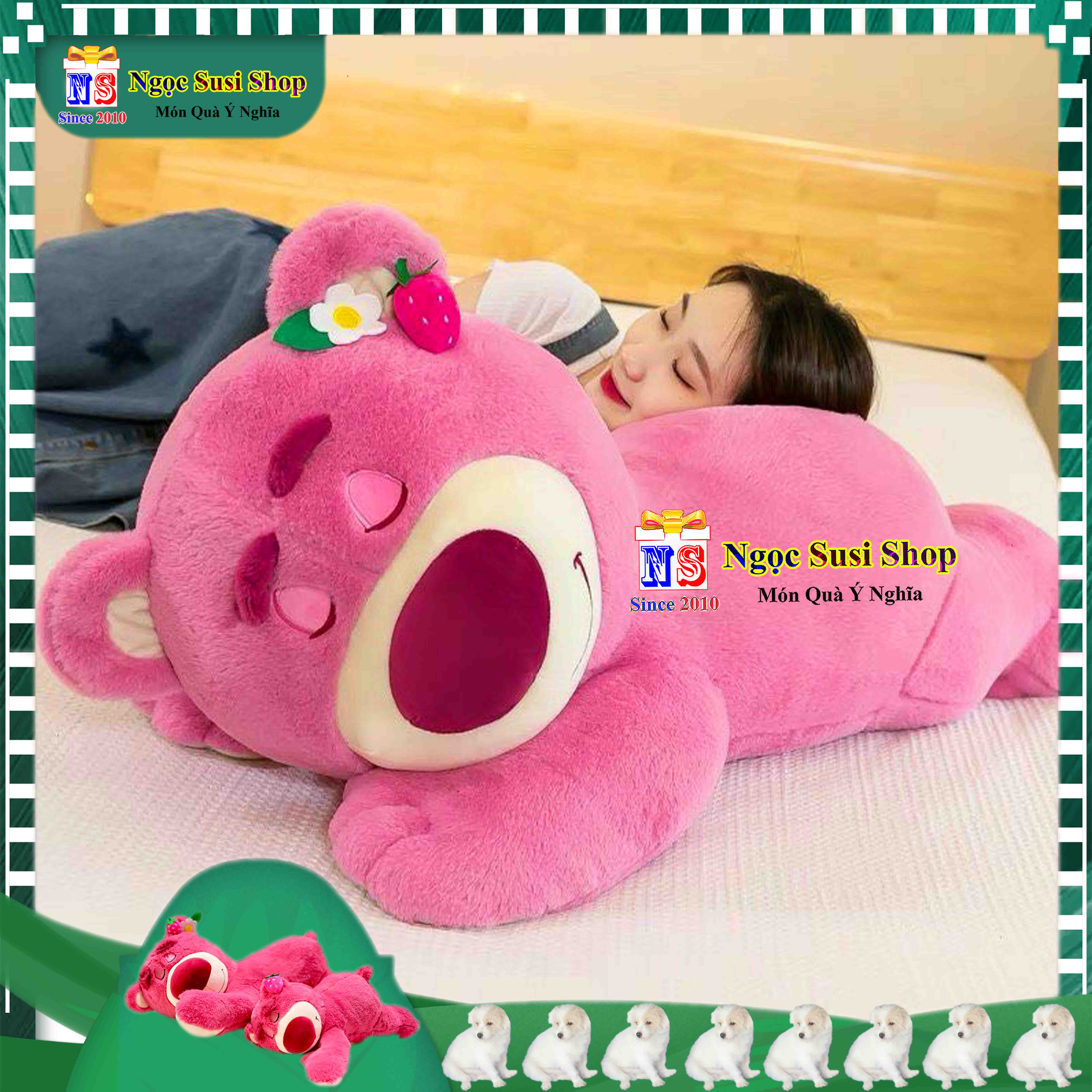 GỐI ÔM THÚ BÔNG CON GẤU DÂU LOTSO NẰM SIÊU TO KHỔNG LỒ CAO CẤP SIÊU CƯNG LÔNG THÚ SIÊU MỊN - GẤU BÔNG HÌNH GẤU DÂU RẤT DỄ THƯƠNG