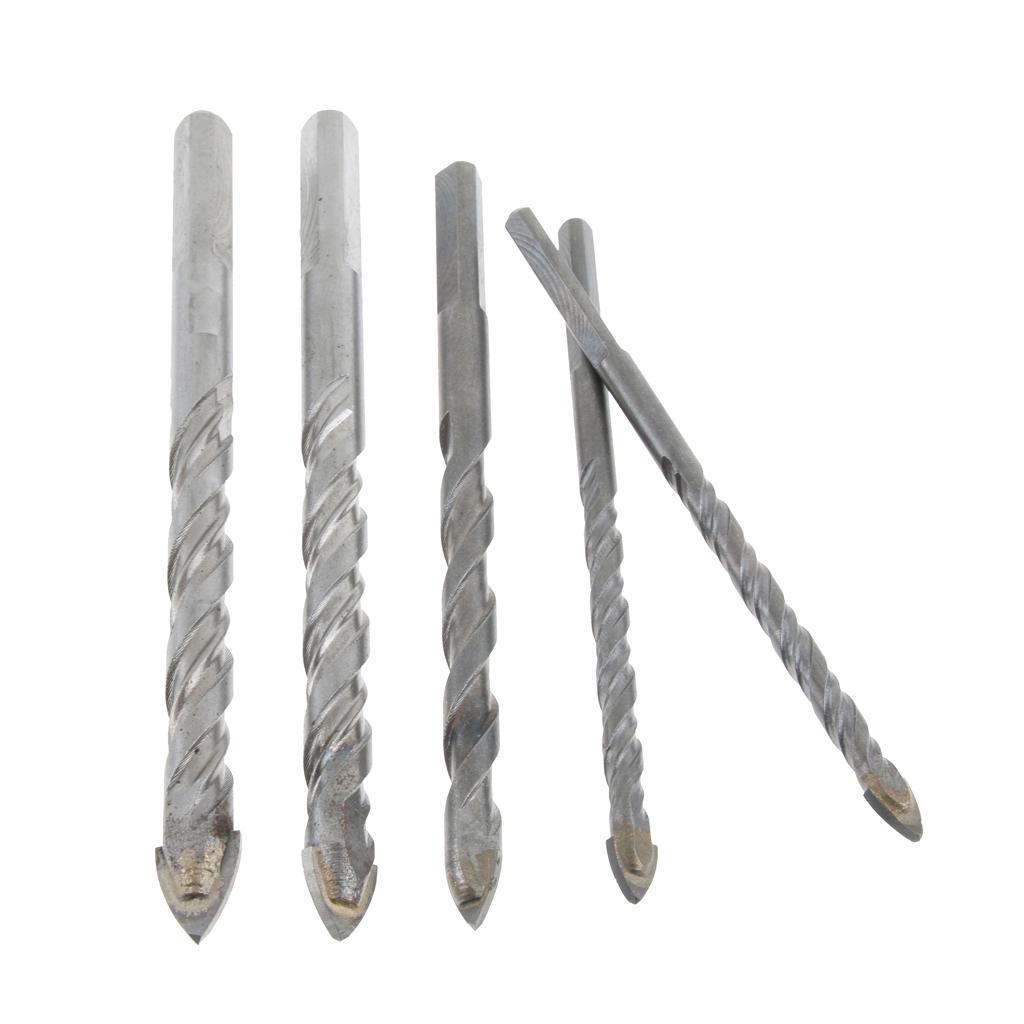 Set Of 5 Pcs Multi-purpose Glass Drill Bits Wood Concrete Quartz Sand Blasted extremely durable, withstand friction of drilling into glass