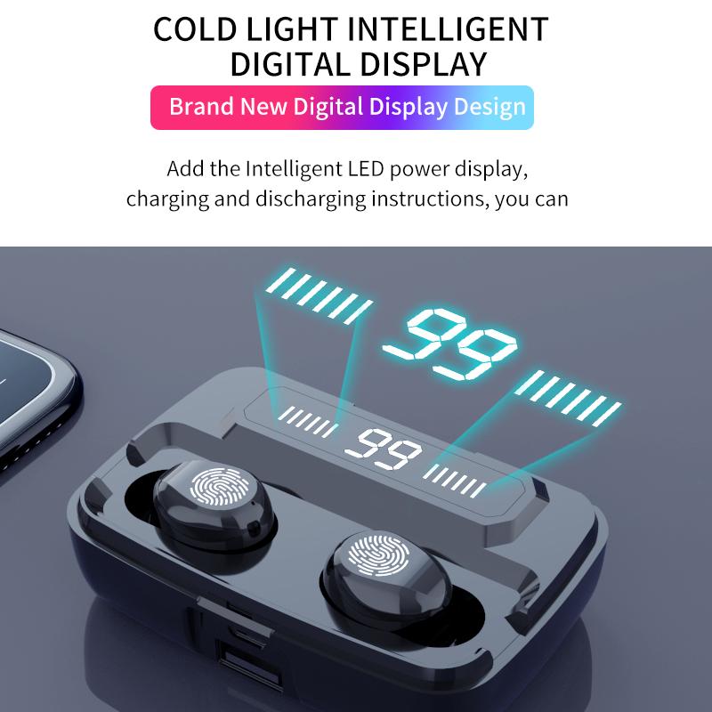 Ban Đầu M11-9 Tai Nghe Không Dây TWS Bluetooth5.0 Tai Nghe HiFi IPX7 Chống Nước Tai Nghe Nhét Tai Điều Khiển Cảm Ứng Thể Thao/Trò Chơi