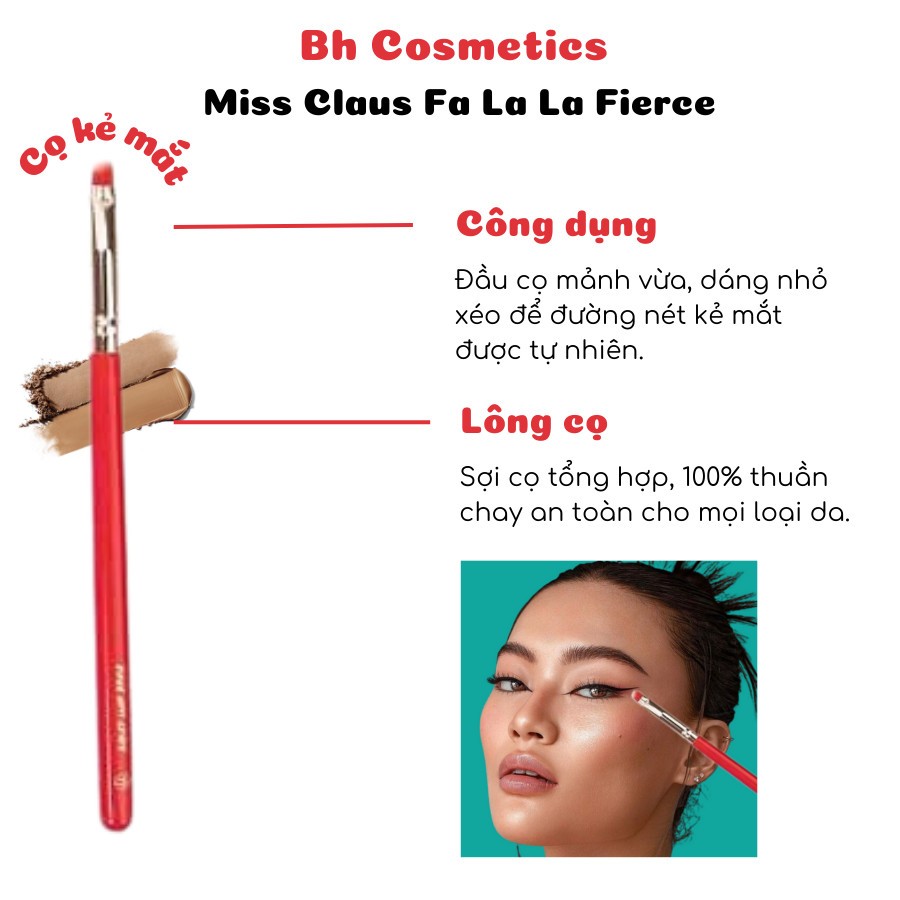 Hình ảnh Cọ Tán Mày Kẻ Mắt Bh Cosmetics Miss Claus Fa La La Lông Dài