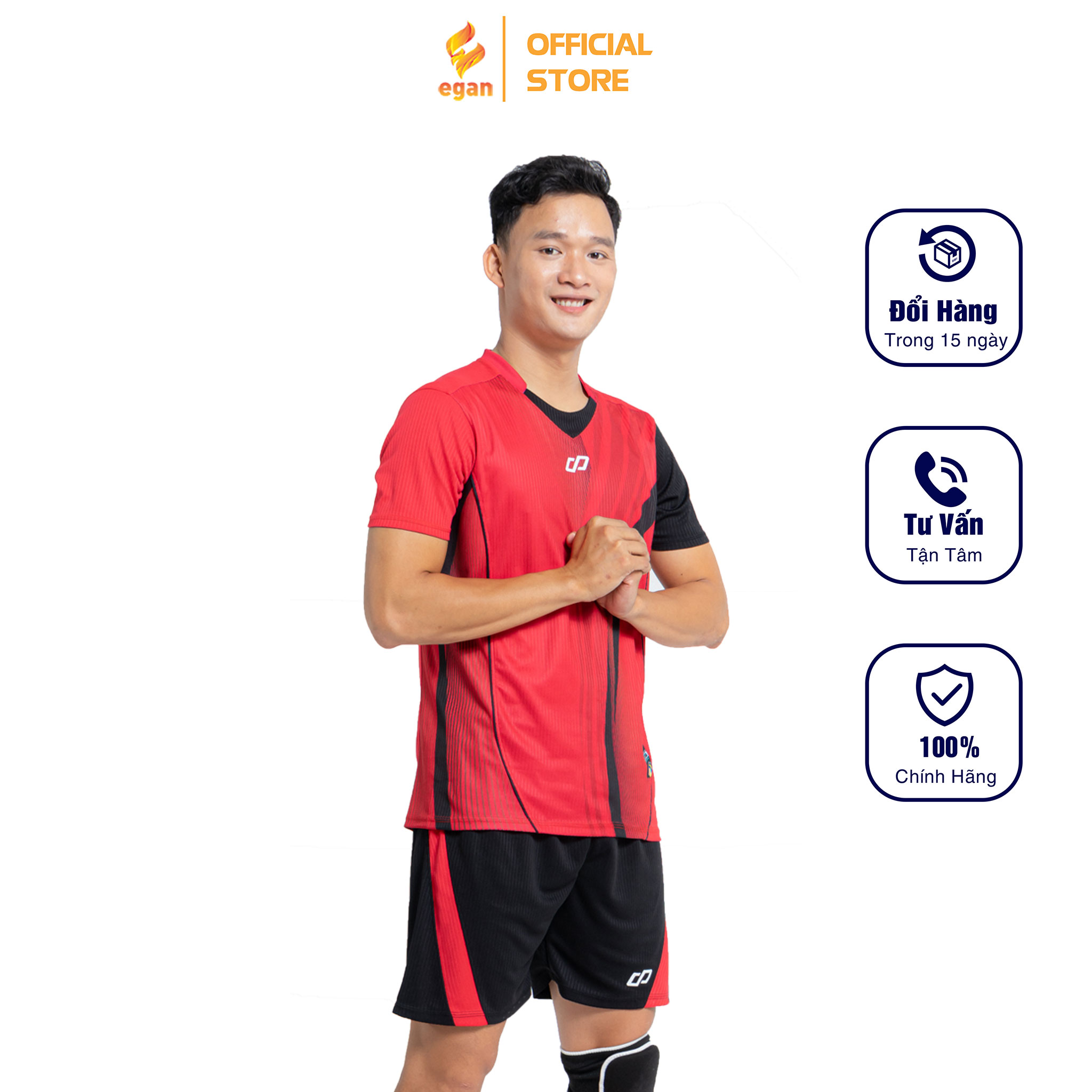 Bộ Quần Áo Thể Thao Bóng Chuyền Màu Đỏ Nam ZENTIGA - CP SPORT BC05