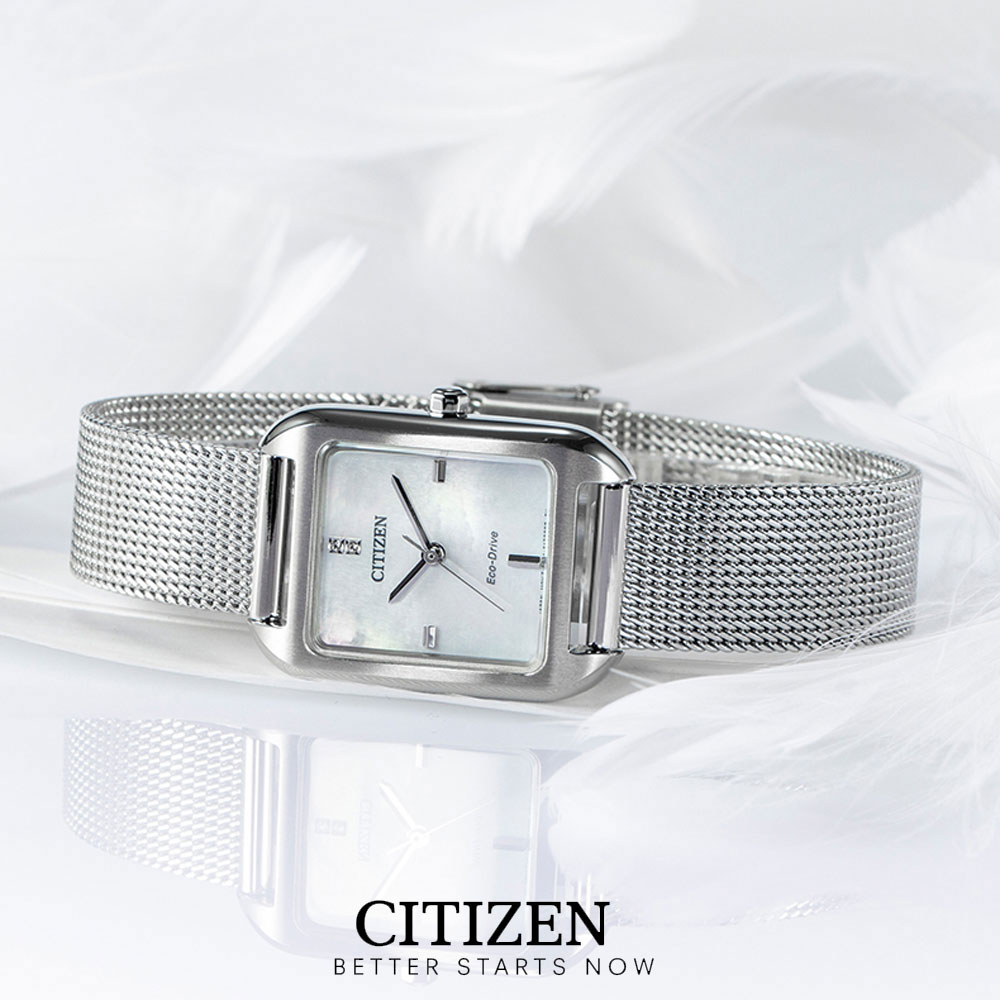 Đồng Hồ Nữ Citizen Dây Thép Không Gỉ EM0491-81D - Mặt Xà Cừ