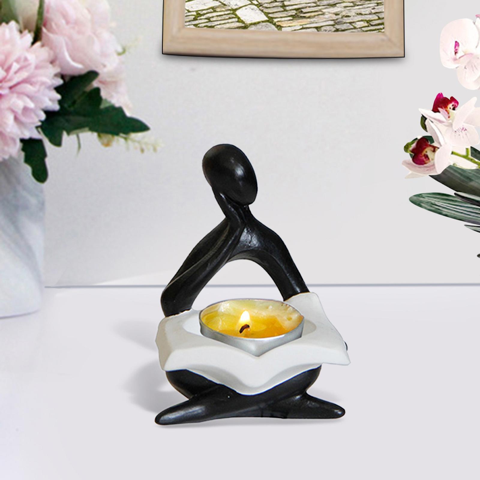 Nordic Candle Holder Thinker Statue Resin Figurine Home Party Decoration