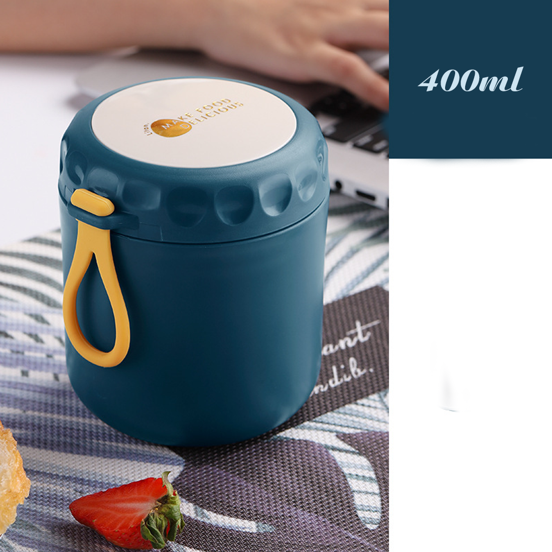 Cốc Đựng Canh Giữ Nhiệt Lõi Inox 304 Dung Tích 400ml Thích Hợp Đựng Soup, Cháo Chống Tràn Dễ Dàng Mang Đi