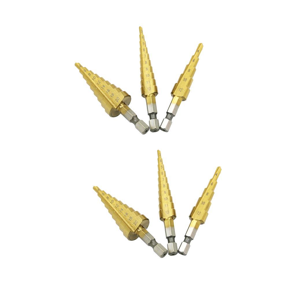 2 Pieces HSS Conical Drill Steel Titanium Drill Bit Set 3-12mm 4-12 / 20mm