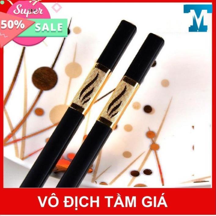 Đũa Mạ Vàng Hàn Quốc 1 Hộp 10 Đôi , Chất Liệu Hợp Kim Cao Cấp Đầu Đũa Có Chống Trơn