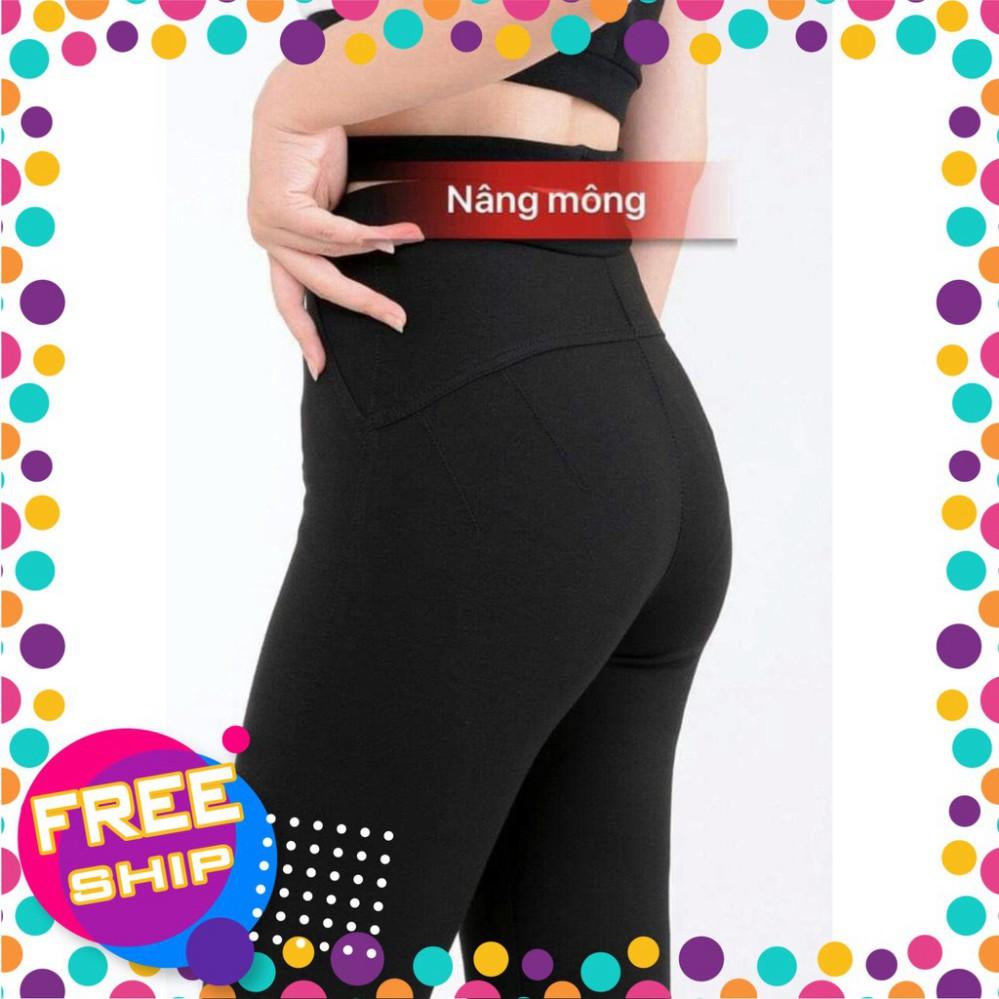 Quần Legging Nâng Mông Ôm Dáng Cạp Cao Chất Vải Dày Dặn Siêu Mềm Mịn