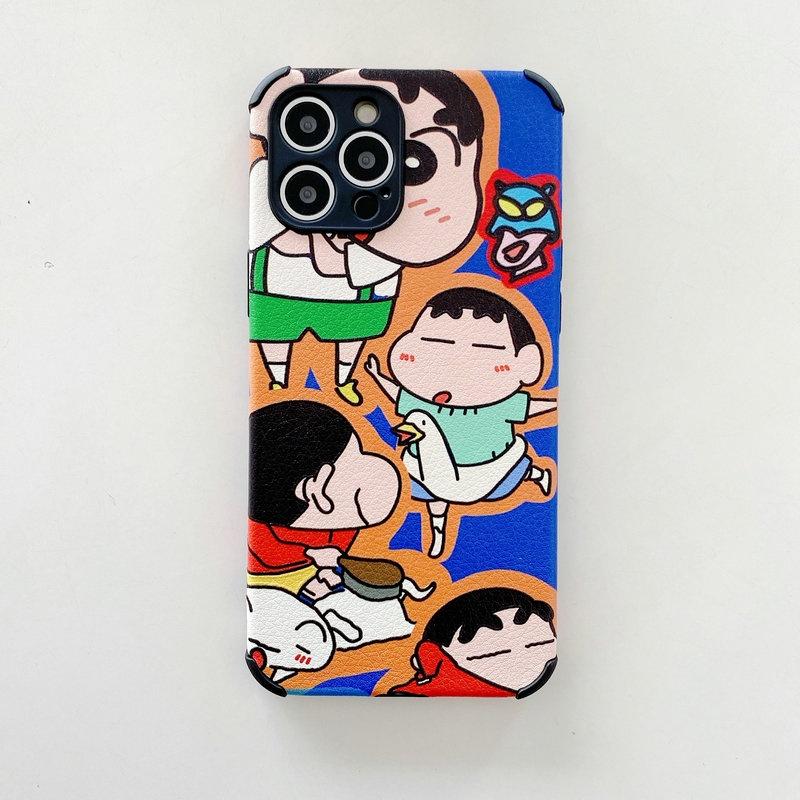 Case Xiaomi Redmi Note 11 11S 10 10S 9S 9 8 Pro 4G 9A 9C Poco M4 X3 GT F3 F2 M3 Pro 5G Soft Straight Edge Phone Case Precise Hole Motif Shinchan and Family