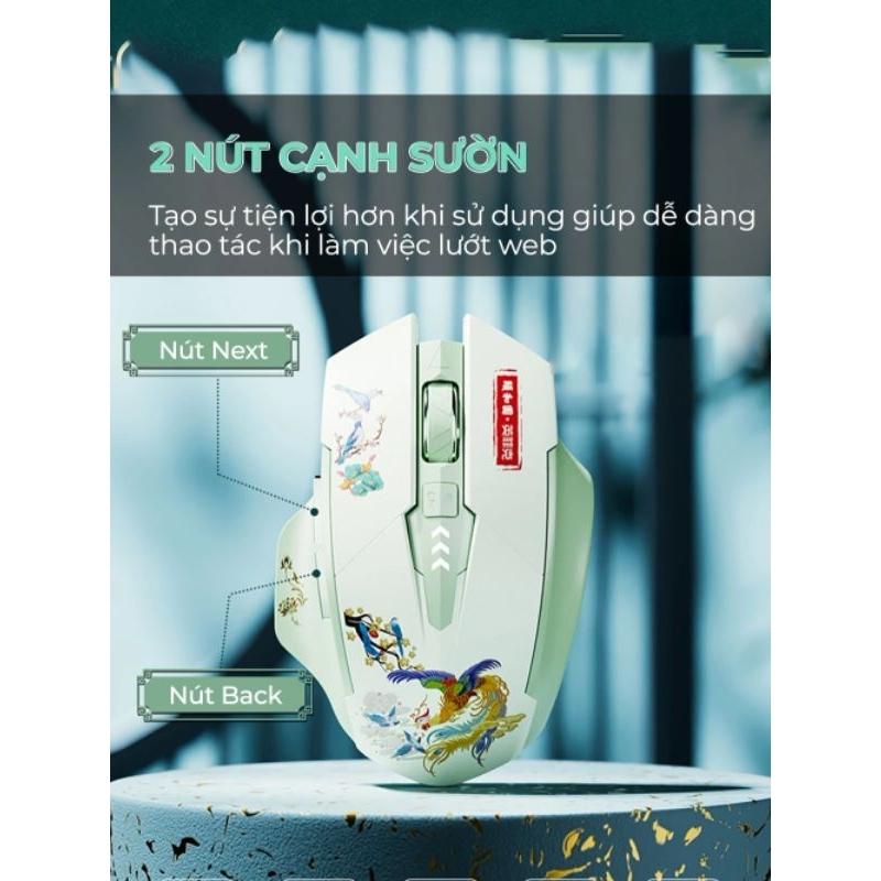 Chuột không dây bluetooth sạc pin TEKKIN A10 silent giới hạn gaming 6 nút bấm - hàng nhập khẩu