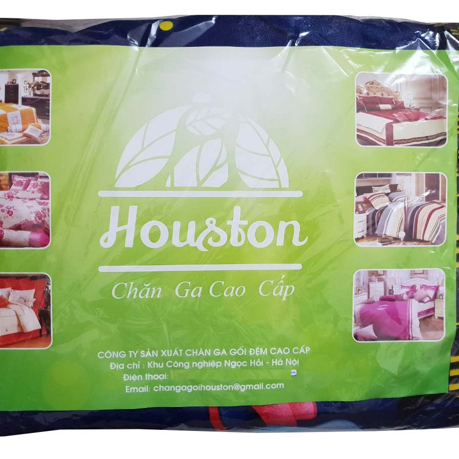 Set 3 món ga gối Poly cotton Houston Shin bút chì PL2 + Tặng 1 vỏ gối ôm