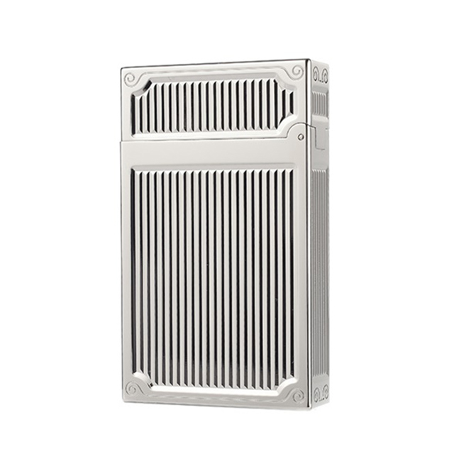 Vỏ Hột Quẹt Bật Lửa Upon Hoa Văn Kẻ Dọc DX04T Màu Bạc - Dùng Xăng Bấc Đá Cao Cấp