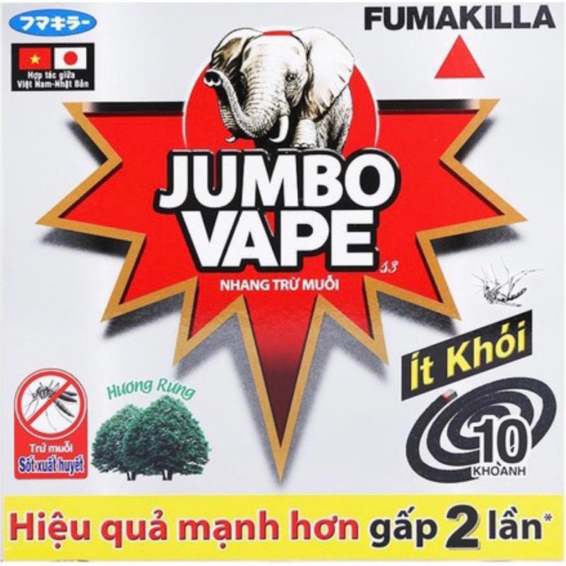 Nhang Muỗi Cao Cấp Ít Khói JUMBO V.A.P.E Mạnh Gấp 3 Lần (Hộp 10 Khoanh)