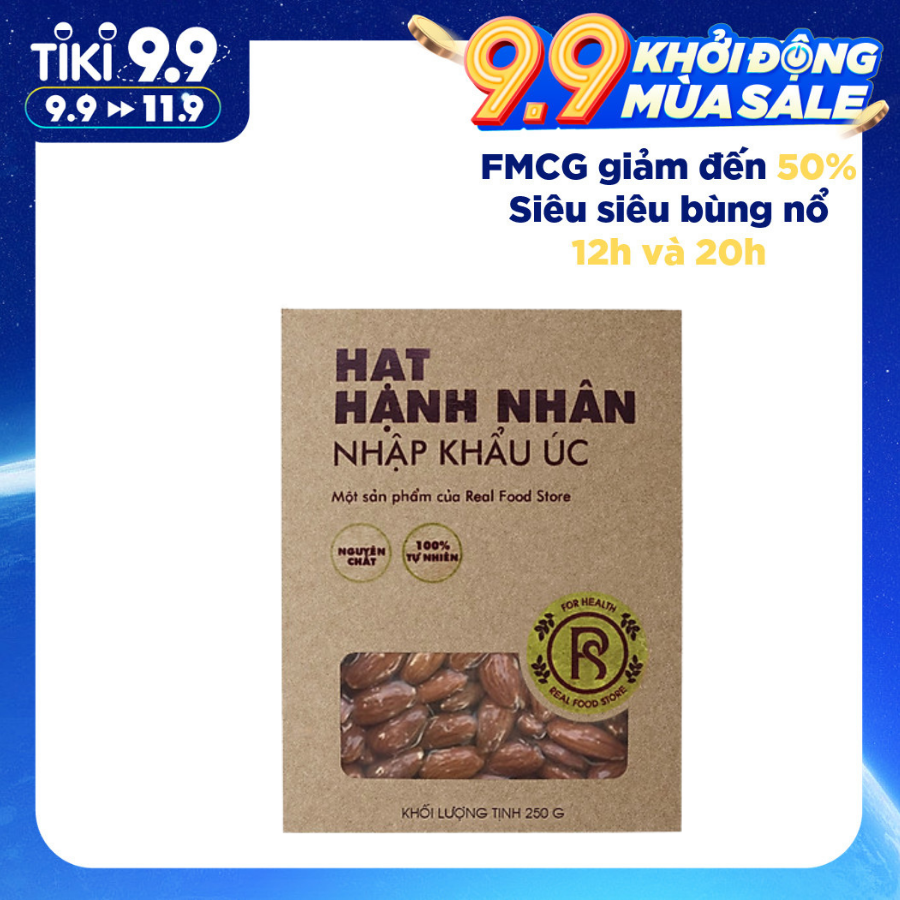 Hộp Hạt Hạnh Nhân Dinh Dưỡng Cho Mẹ REAL FOOD STORE (250g)