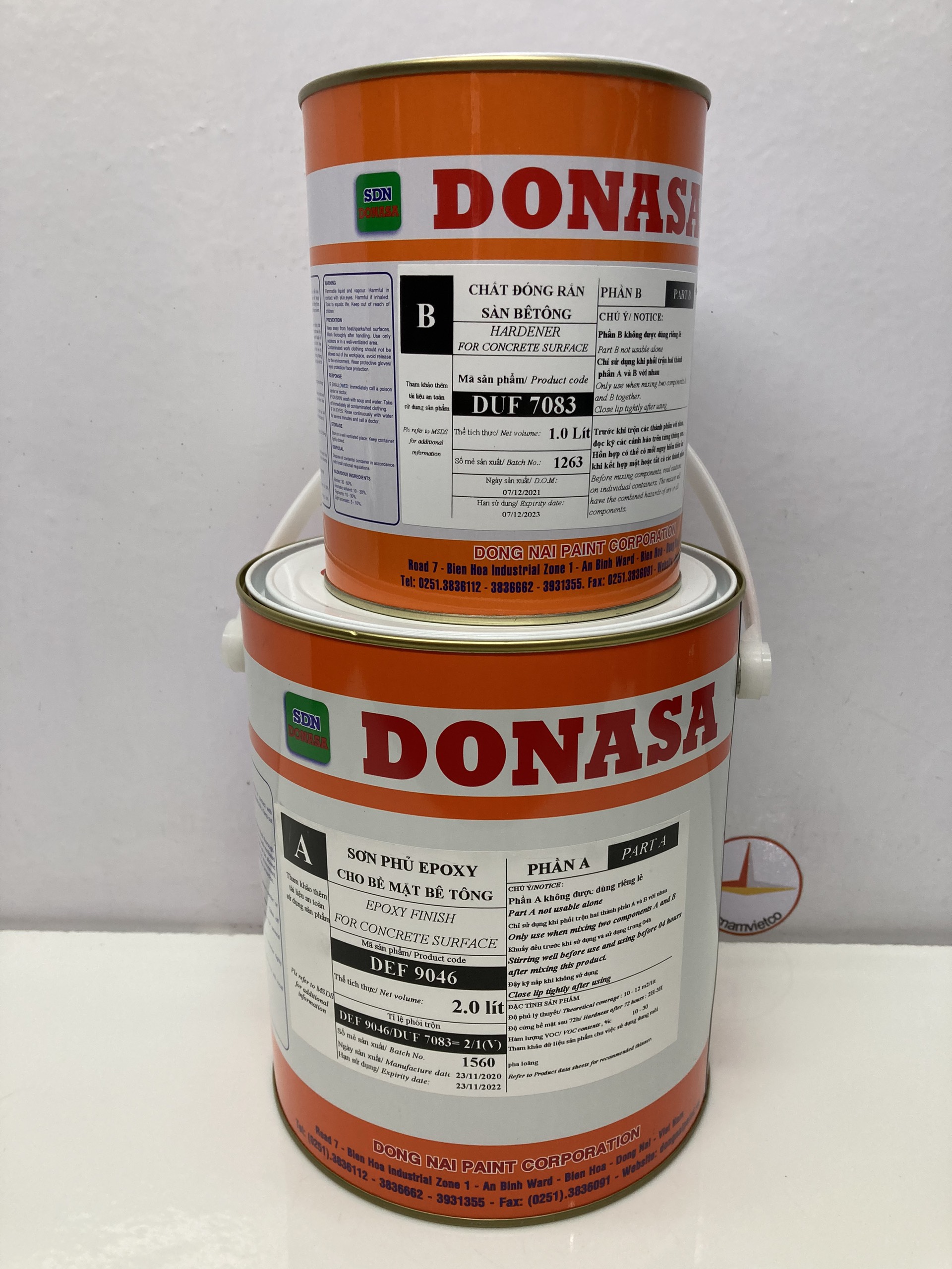 Sơn sàn bê tông Donasa /Floor coating Paint màu xanh lá vàng DEF 9046 3L