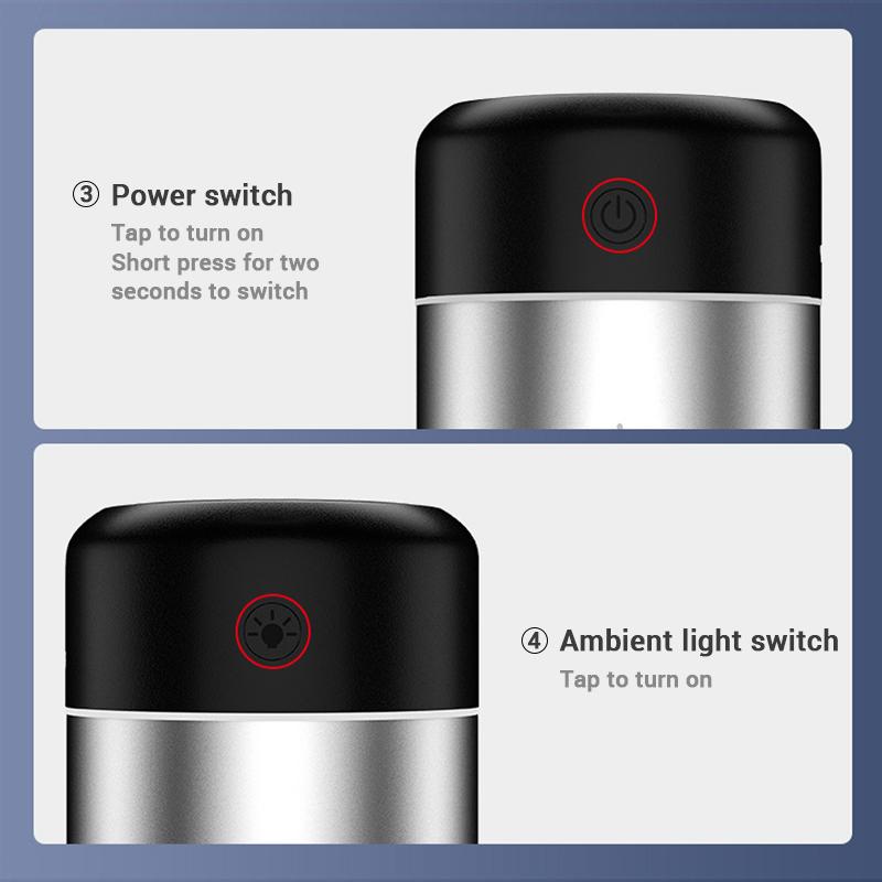 300Ml Máy Tạo Độ Ẩm Phun Sương Đầy Sao Bầu Không Khí Đèn Khuếch Tán Tinh Dầu USB Thấp Decibel Tắt Tiếng Máy Phun Sương Tạo Ẩm Cho Ô Tô Hộ Gia Đình