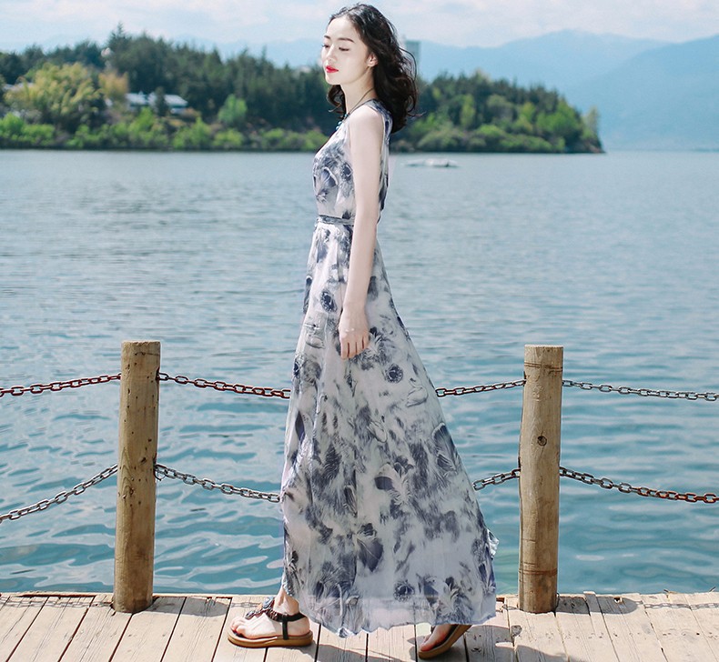 Đầm Maxi voan hoa xinh xắn HATI - DMX00967