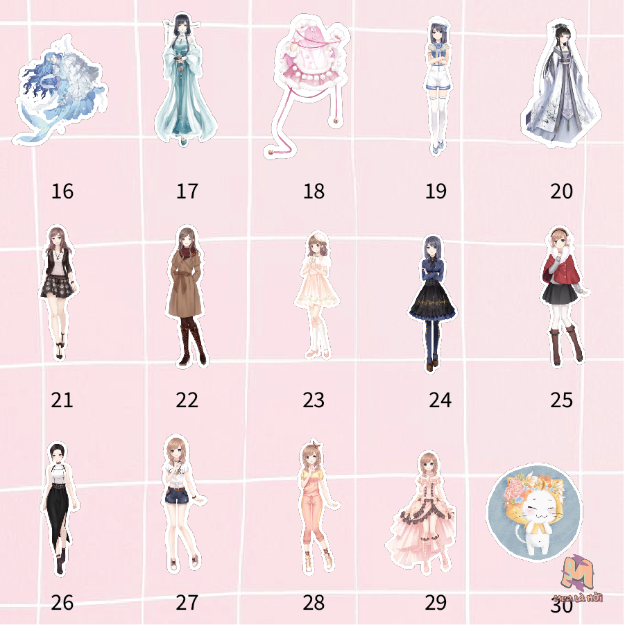 Miếng dán Stickers chủ đề Ngôi sao thời trang 360Mobi