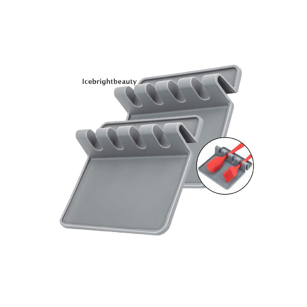 Icebrightbeauty Silicone Utensil Rest with Drip Pad for Multiple Utensils,BPA-Free Spoon Rest &amp; VN