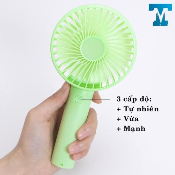 Quạt cầm tay có đế để bàn - quạt mini tích điện N9 3 cấp độ gió - Tặng kèm pin