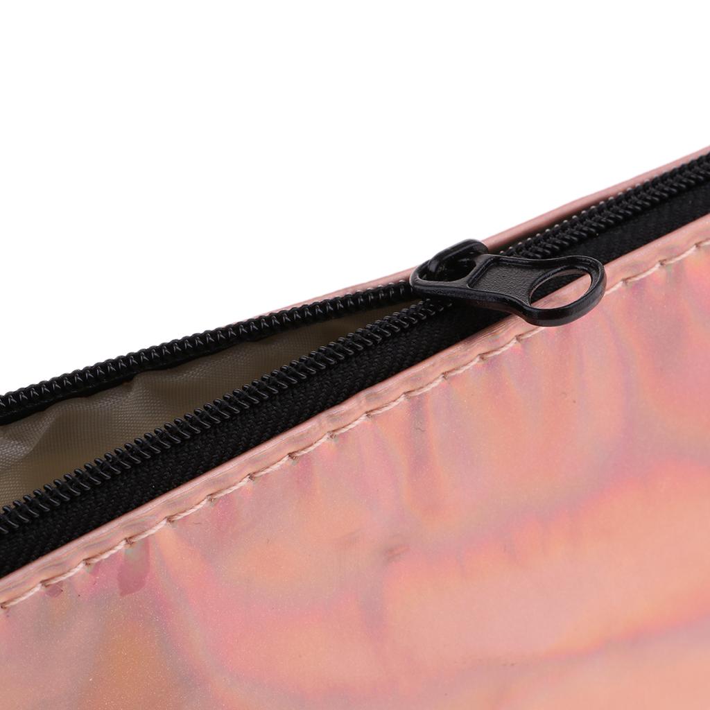 2xSoft Zipper Pouch Pencil Pen Case Holder Cosmetic Makeup Bag Purse Gold