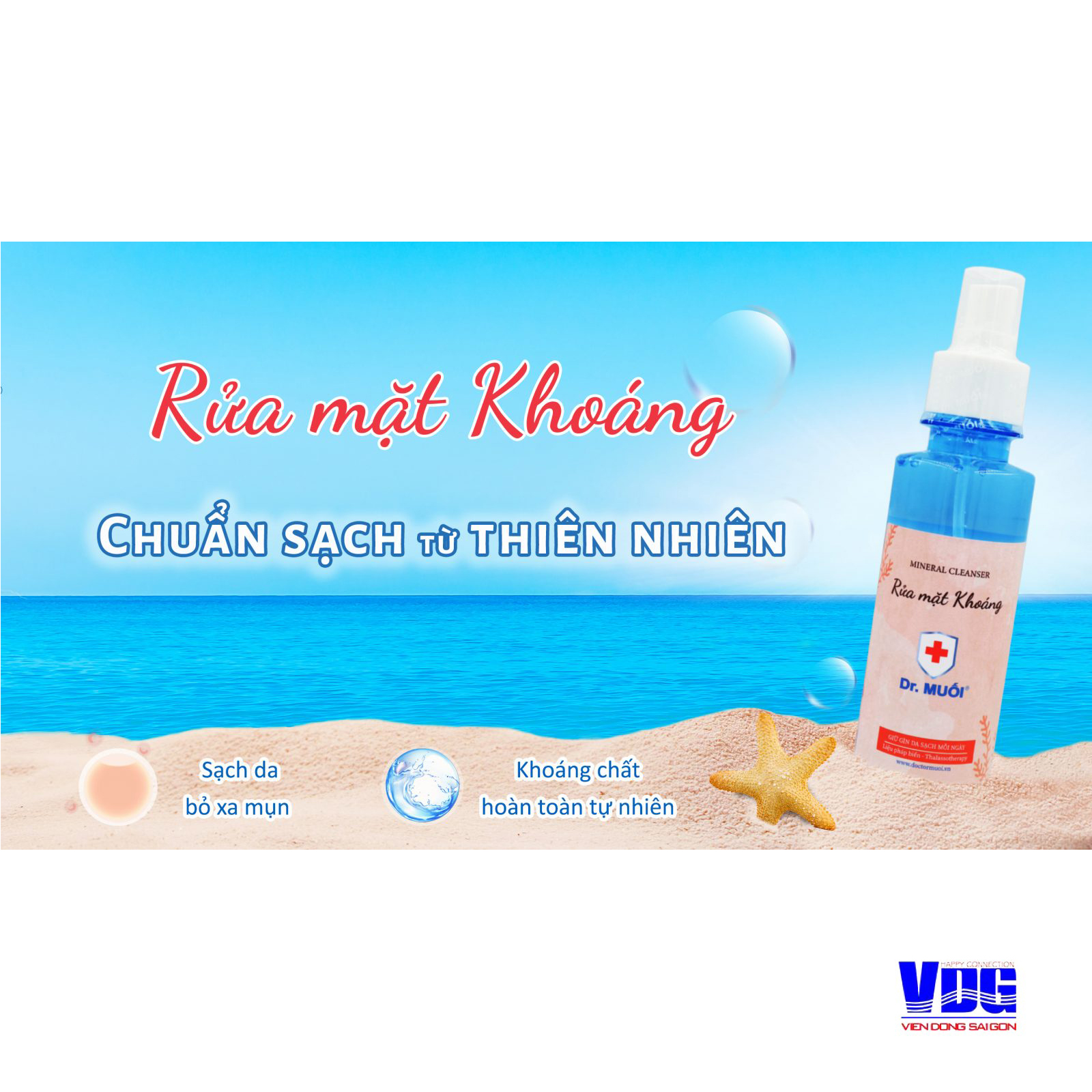 Rửa Mặt Khoáng Dr. Muối 185ml - Làm sạch bụi bẩn, bã nhờn trên da