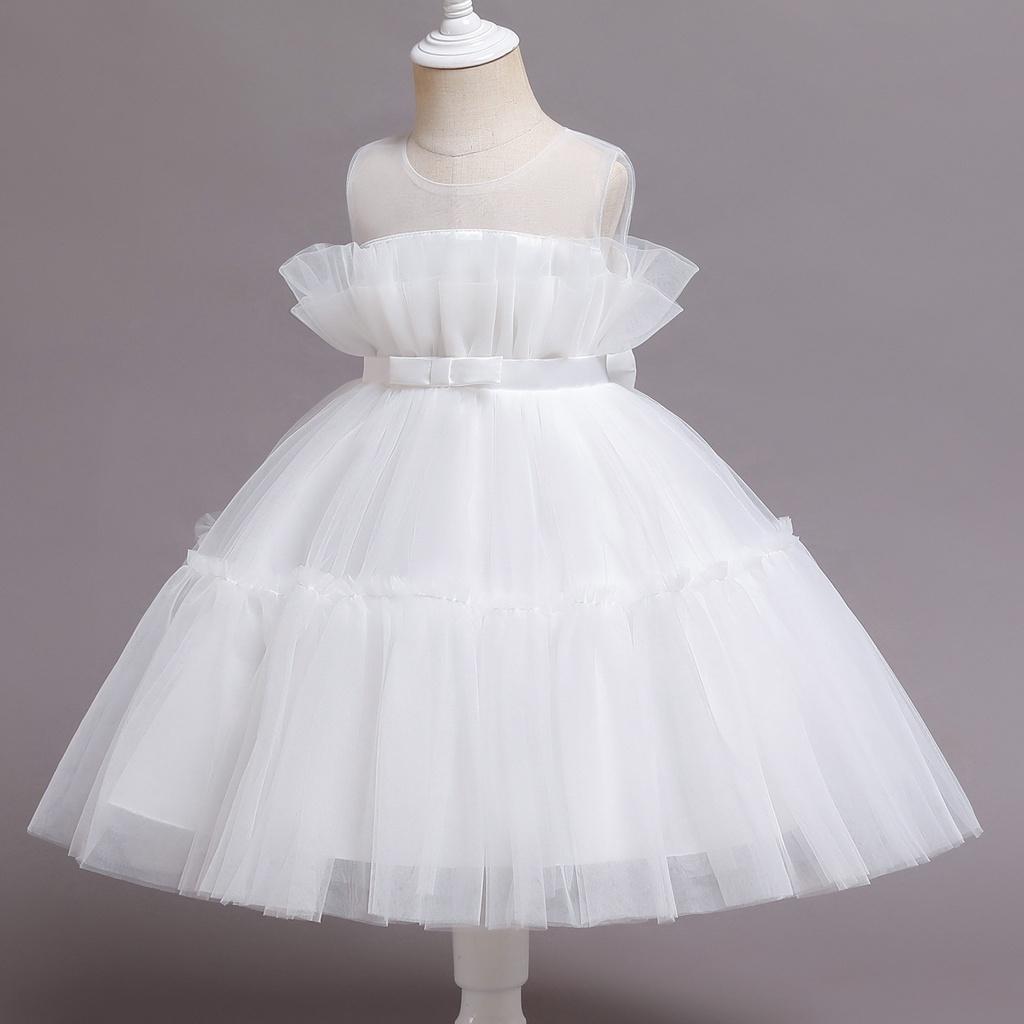 DC24 Size80-120 (6-22kg) Đầm công chúa cao cấp (Đầm voan xoè 3 tầng vải lụa dự tiệc đám cưới) hàng quảng châu
