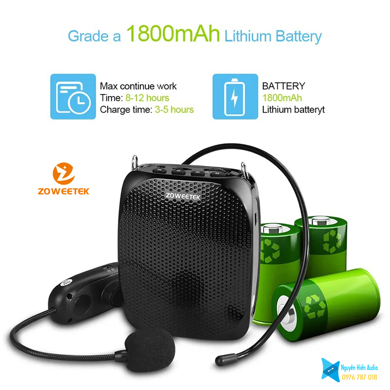 Loa trợ giảng, bộ khuếch đại giọng nói không dây, có dây ZW-S615 UHF hãng Zoweetek