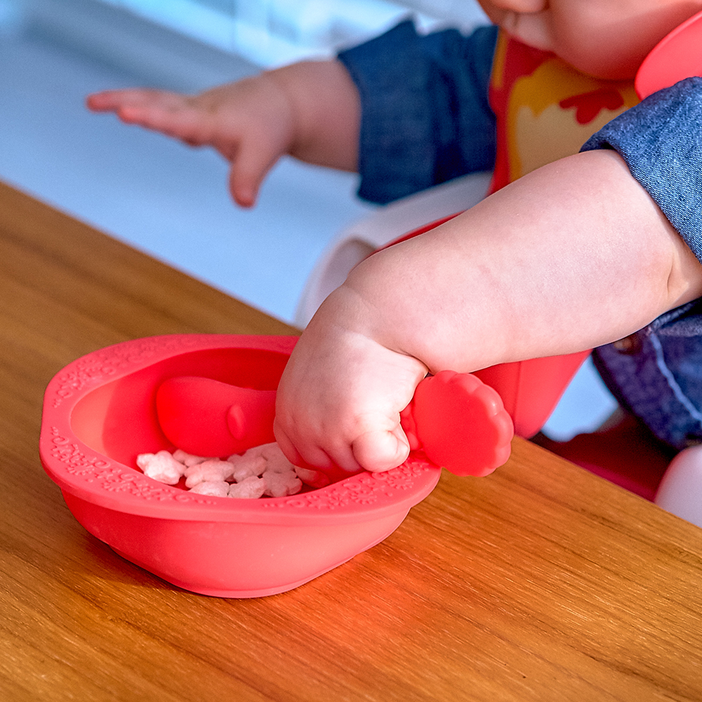 Bộ đồ dùng ăn dặm silicon Baby Marcus & Marcus, cho bé từ 6 tháng